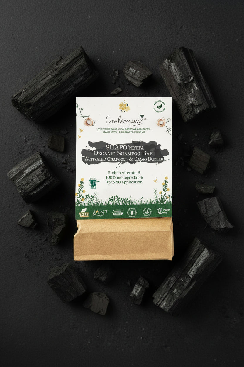 Shapo’netta Organic Shampoo Bar - Activated Charcoal & Cacao Butter