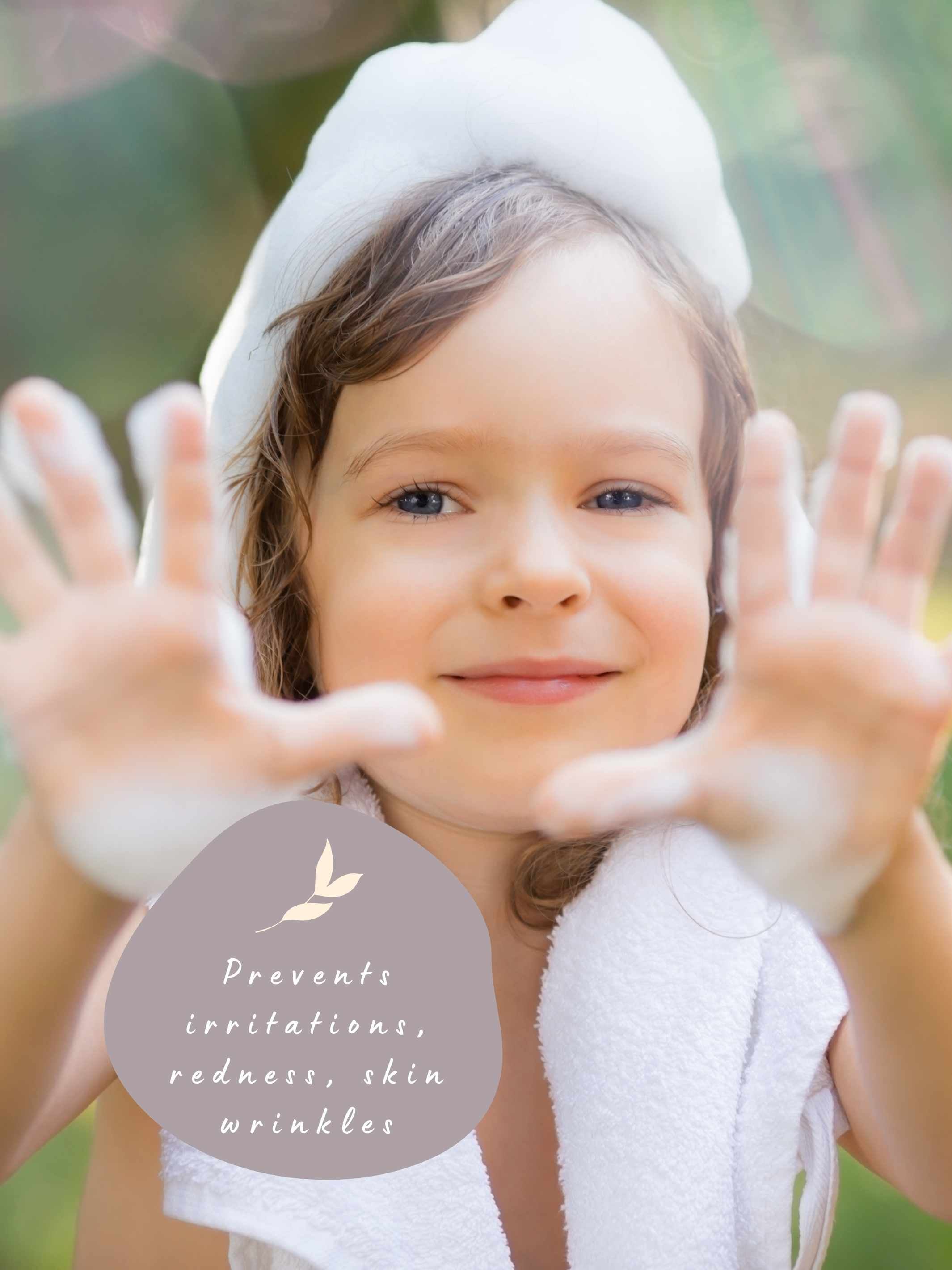 Baby friendly shampoo prevents irritations, redness and wrinkles