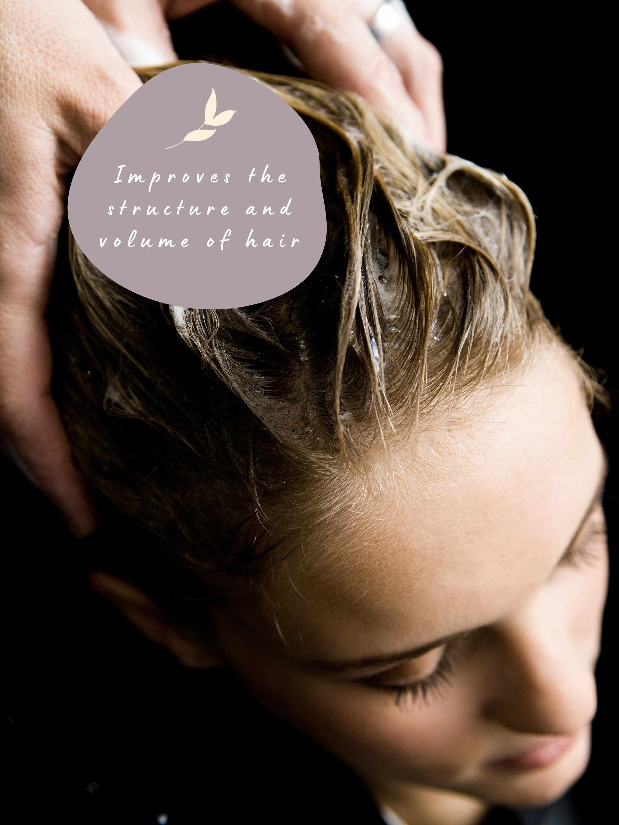 Lady washing her blonde hair with Hydrating Plant-Based Organic Conditioner - Hemp & Amla Oil