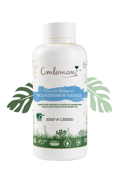 Organic Nourishing Hair Repair Shampoo - Hemp Oil  & Linseed