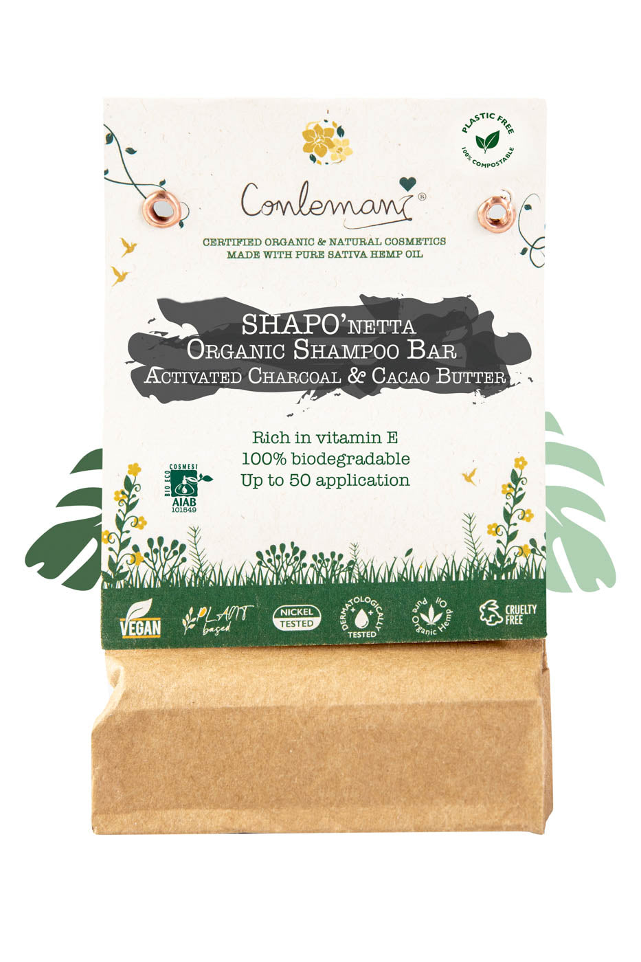 Shapo’netta Organic Shampoo Bar - Activated Charcoal & Cacao Butter