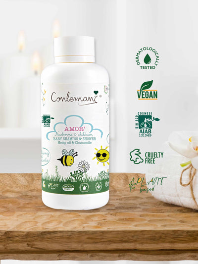 Amor’ Baby Plant-Based Organic Shampoo & Shower - Hemp Oil & Chamomile