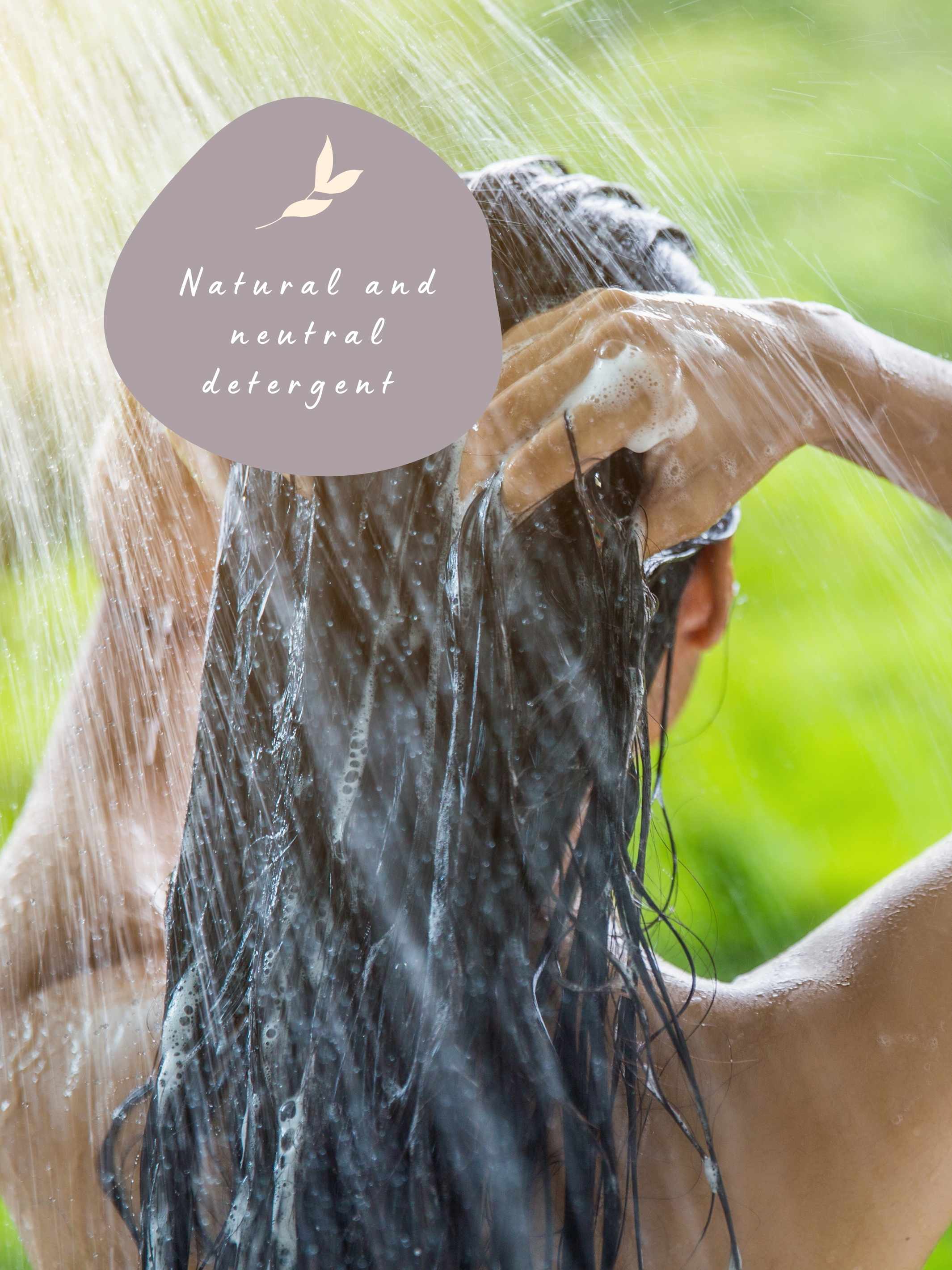 Lady washing her hair with Dermo Active Plant-Based Organic Shampoo Hair & Body Wash - Aloe & Hemp Oil