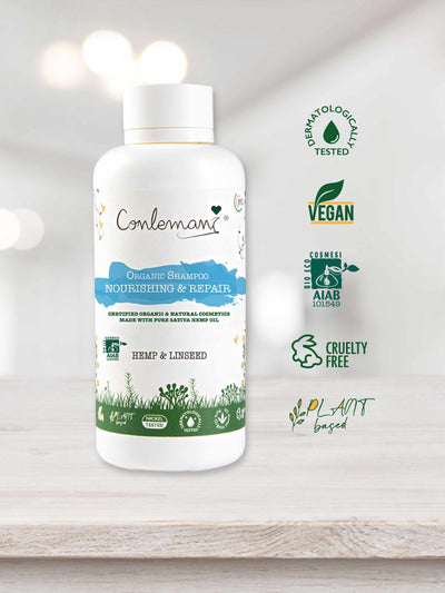 Organic Nourishing Hair Repair Shampoo - Hemp Oil  & Linseed