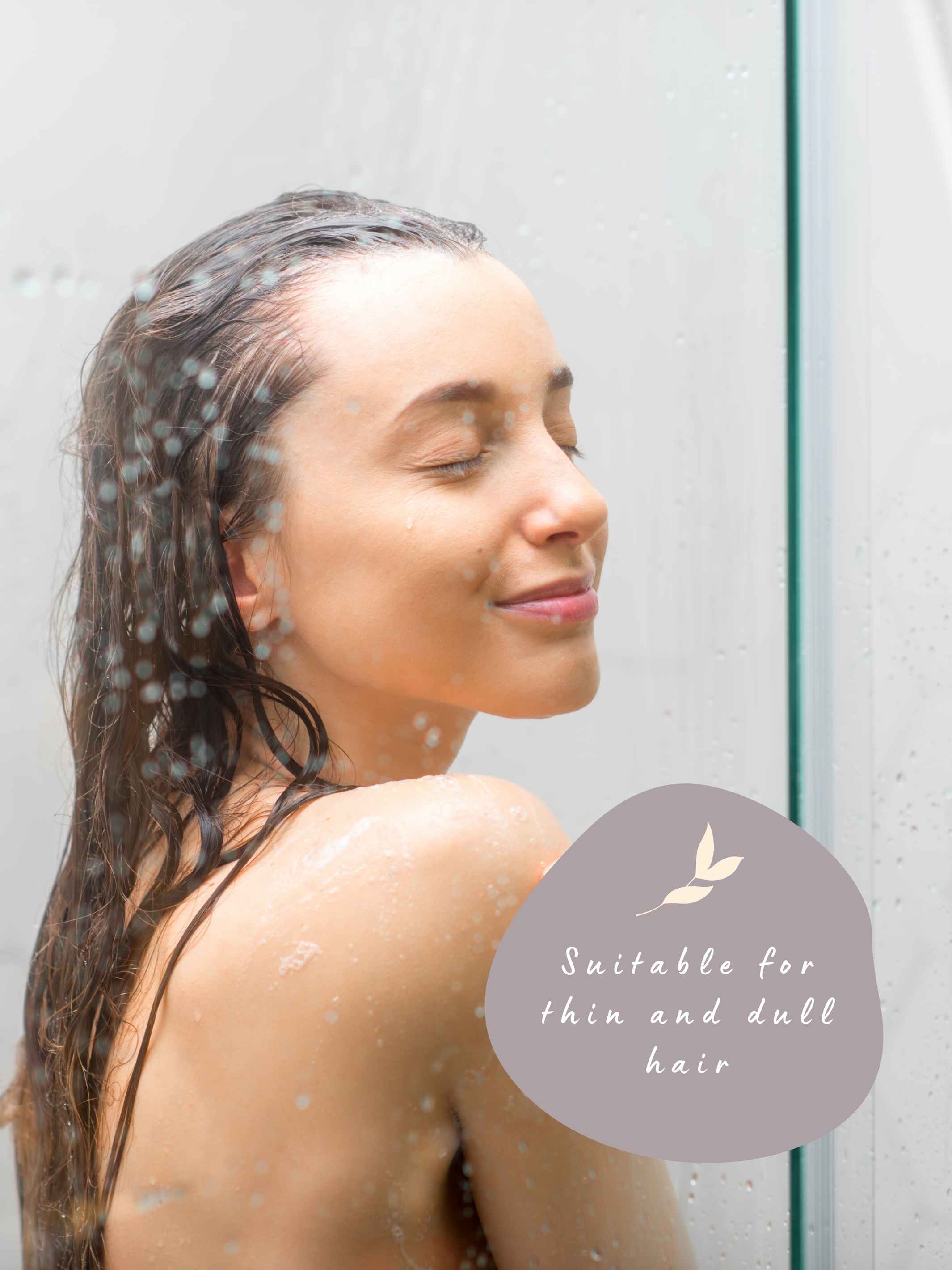 Lady showering using Shapo’netta Organic Shampoo Bar - Activated Charcoal & Cacao Butter by Conlemany